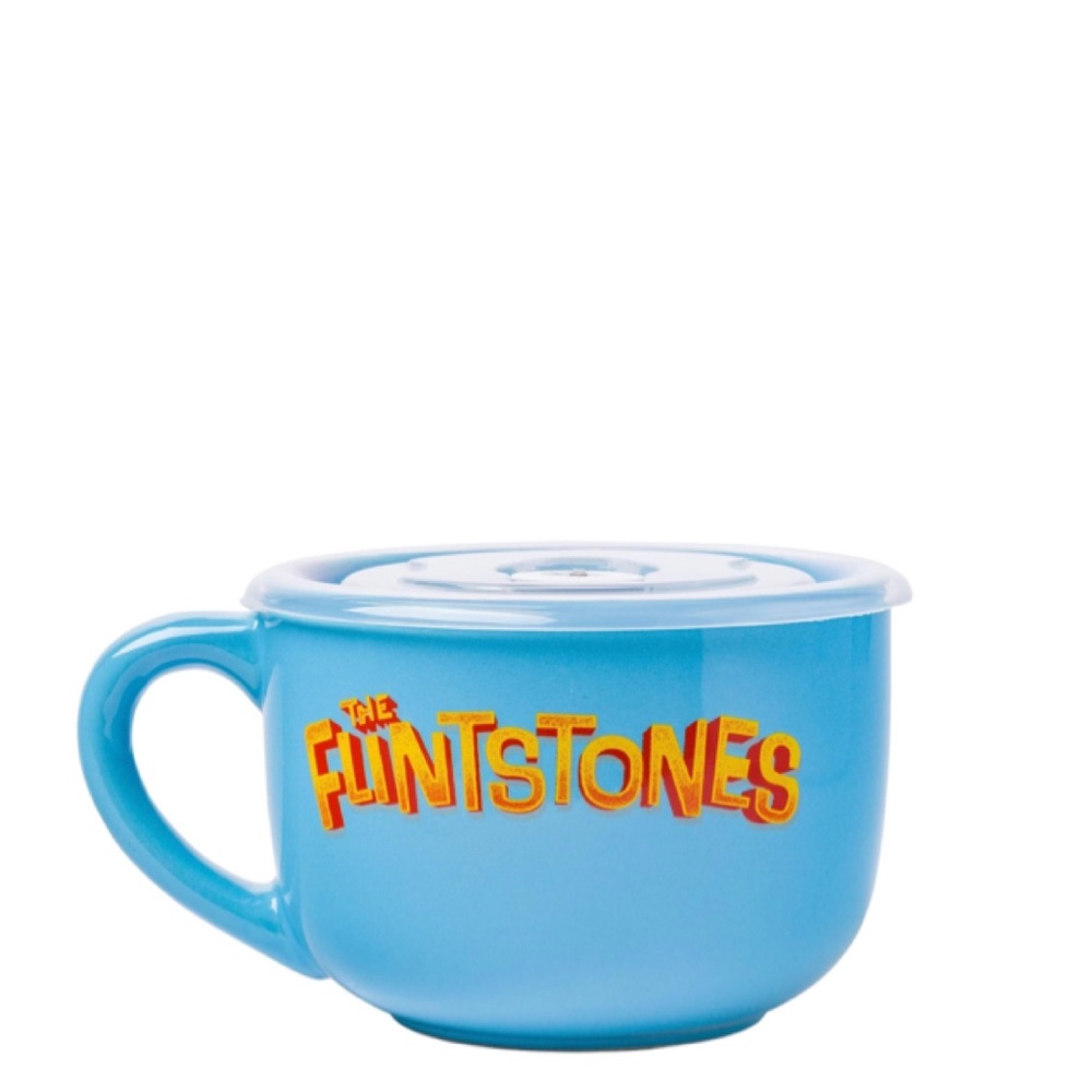 The Flintstones Family Friends Ceramic Soup Mug with Vented Plastic Lid ~ 24 oz - Picture 3 of 8